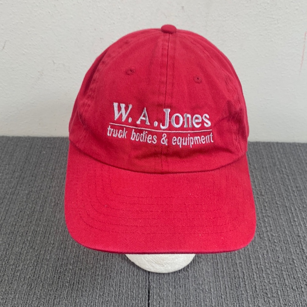 W.A. Jones Truck Bodies & Equipment Baseball Hat Mens Adjustable Red Strapback